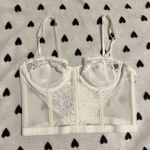 White bustier crop top NWOT